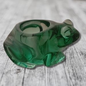 INDIANA Glass Spanish Green Frog 07138 Votive Candle Holder Paper Weight…